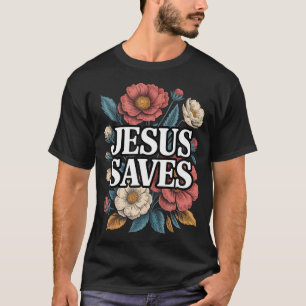 Jesus rettet Sonnenblume dezent christlich religiö T-Shirt