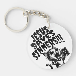 Jesus rettet Sünder - Kitty Schlüsselanhänger