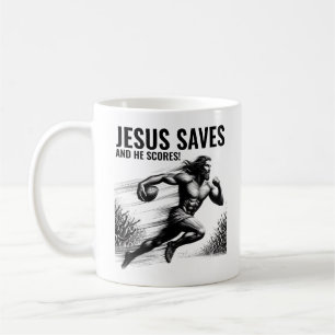 Jesus rettet und er schießt ein Tor - Jesus Fußbal Kaffeetasse