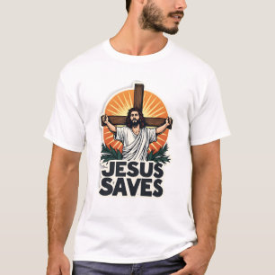 Jesus rettet Vintage-Gravur-Glaubens-Shirt (1) T-Shirt