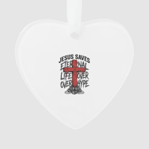 Jesus rettet Vintage-Kreuz christliche Streetwear Ornament