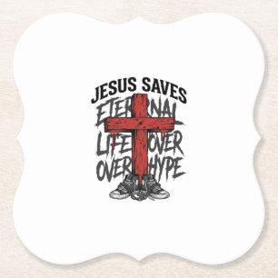 Jesus rettet Vintage-Kreuz christliche Streetwear Untersetzer