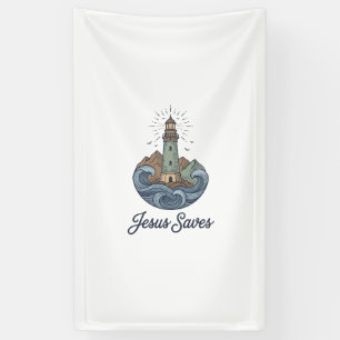 Jesus rettet Vintage-Leuchtturm-Christen-Shirt_1 Banner