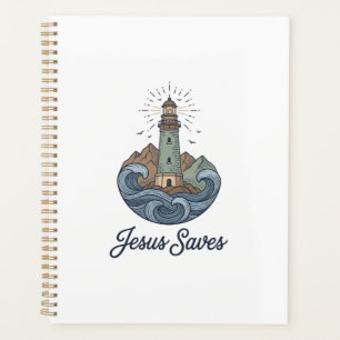 Jesus rettet Vintage-Leuchtturm-Christen-Shirt_1 Planer