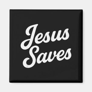 Jesus rettet Vintage-Schrift Magnet