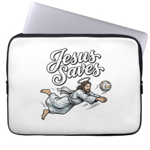 Jesus rettet Volleyball Vintage Christliches Shirt Laptopschutzhülle