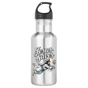 Jesus rettet Volleyball Vintage Christliches T-Shi Edelstahlflasche