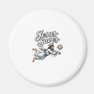 Jesus rettet Volleyball Vintage Christliches T-Shi Magnet