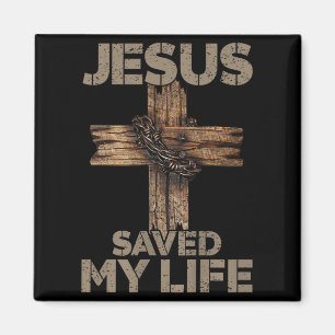 Jesus rettete mein Leben Christliches Kreuz Gott G Magnet