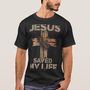 Jesus rettete mein Leben Christliches Kreuz Gott G T-Shirt