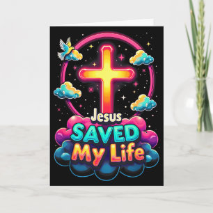 Jesus rettete mein Leben Kreuz Christen Bibel Reli Karte