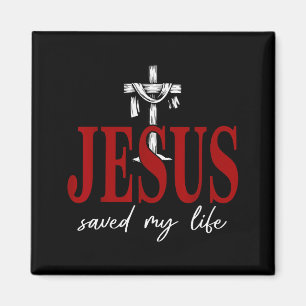 Jesus rettete mein Leben Kreuz Glaube Christlich R Magnet