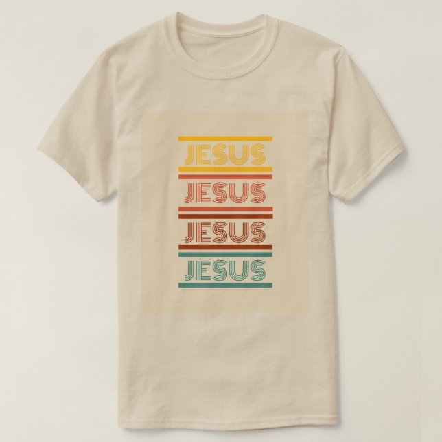 Jesus Rettro von weißem Abschlag unisex T-Shirt (Design vorne)