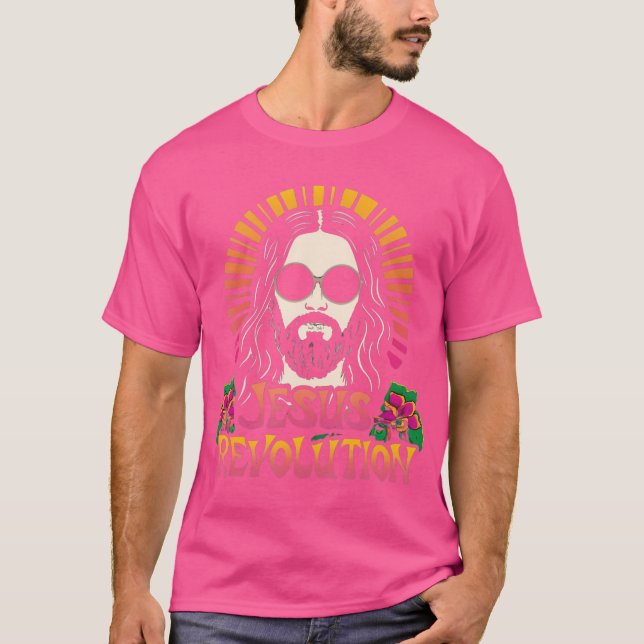Jesus Revolution Christlicher Glaube Retro Groovy  T-Shirt (Vorderseite)