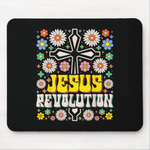 Jesus Revolution Der Glaube Retro Groovy Christlic Mousepad