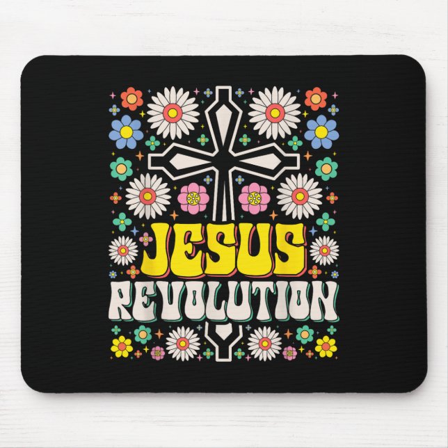 Jesus Revolution Der Glaube Retro Groovy Christlic Mousepad (Vorne)