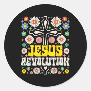 Jesus Revolution Der Glaube Retro Groovy Christlic Runder Aufkleber