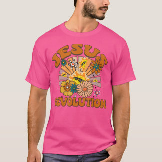 Jesus Revolution Funny Christlich Retro Groovy Boh T-Shirt