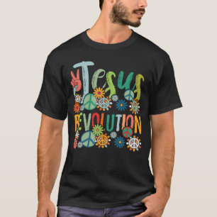Jesus-Revolution Glaube Retro Groovy Blume Frieden T-Shirt