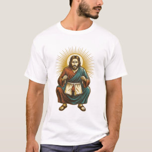 Jesus richtet unangenehmen Wedgie während Kniebeug T-Shirt