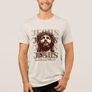 Jesus Risen - Jesus Christus künstlerisch Tri-Blend Shirt