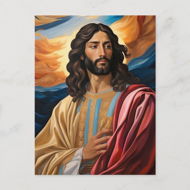*~* Jesus Robe Planet Universe Earth AP50 Cosmos Postkarte (Vorderseite)