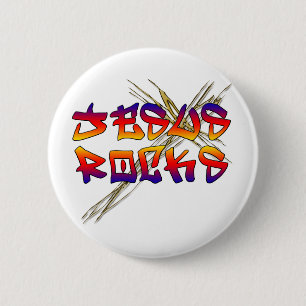Jesus Rocks Christlich Button
