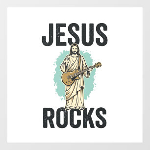Jesus Rocks Gitarre Vintage Christliche Gravur Des Fensteraufkleber