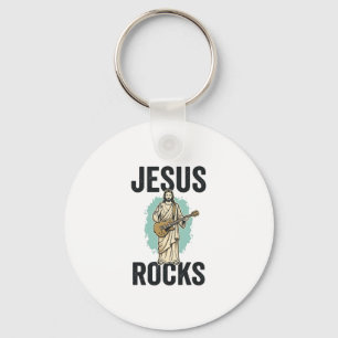 Jesus Rocks Gitarre Vintage Christliche Gravur Des Schlüsselanhänger