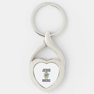 Jesus Rocks Gitarre Vintage Christliche Gravur Des Schlüsselanhänger