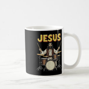Jesus Rocks Music Funny Christlich Drummer Design Kaffeetasse