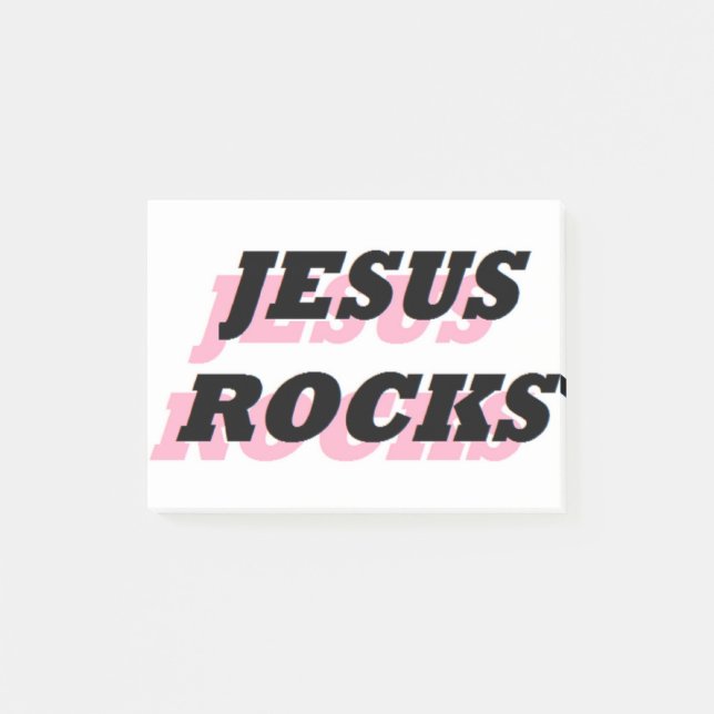 JESUS ROCKS POST-IT KLEBEZETTEL (Vorderseite)