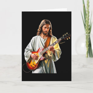Jesus rockt mit Gitarre - Lustiger christlicher Fe Karte