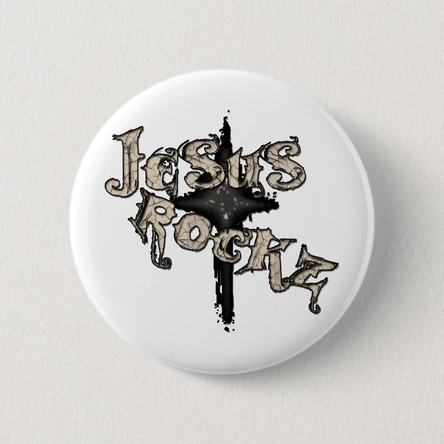 Jesus Rockz Christlich Button (Vorderseite)