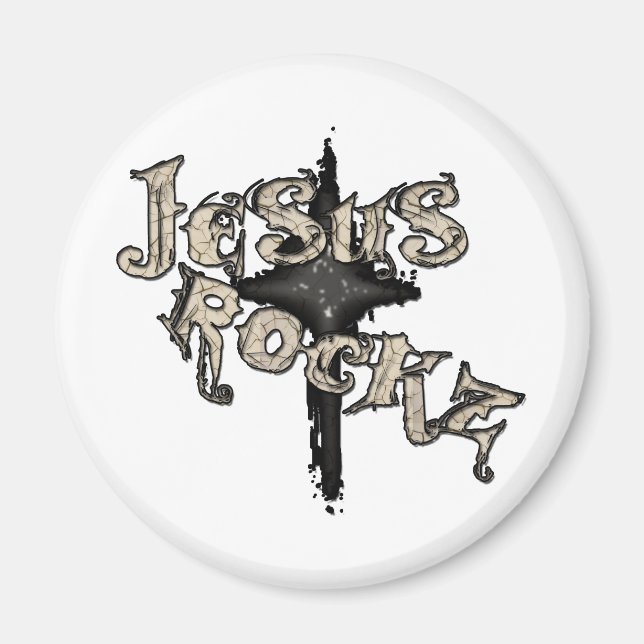 Jesus Rockz Christlich Magnet (Vorne)