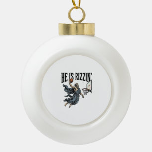 Jesus ruft Anrufbildschirm Christlicher Vektor Des Keramik Kugel-Ornament
