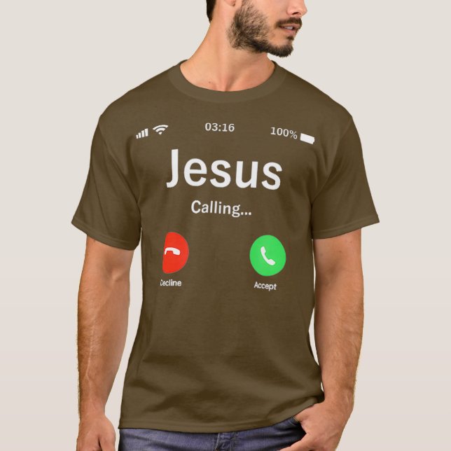 Jesus ruft aus dem Himmel Christliches Leben T-Shirt (Vorderseite)