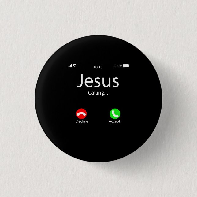 Jesus ruft Christlich Button (Vorderseite)