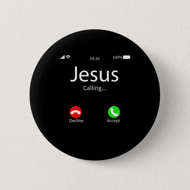Jesus ruft Christlich Button (Vorderseite)