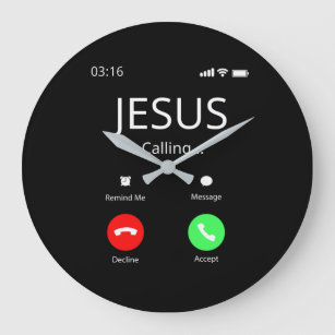 Jesus ruft - Christlich Große Wanduhr