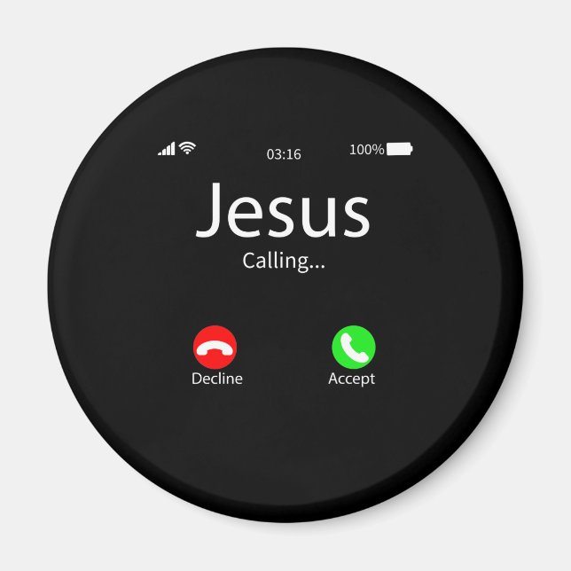 Jesus ruft Christlich Magnet (Vorne)