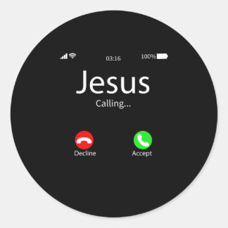 Jesus ruft Christlich Runder Aufkleber