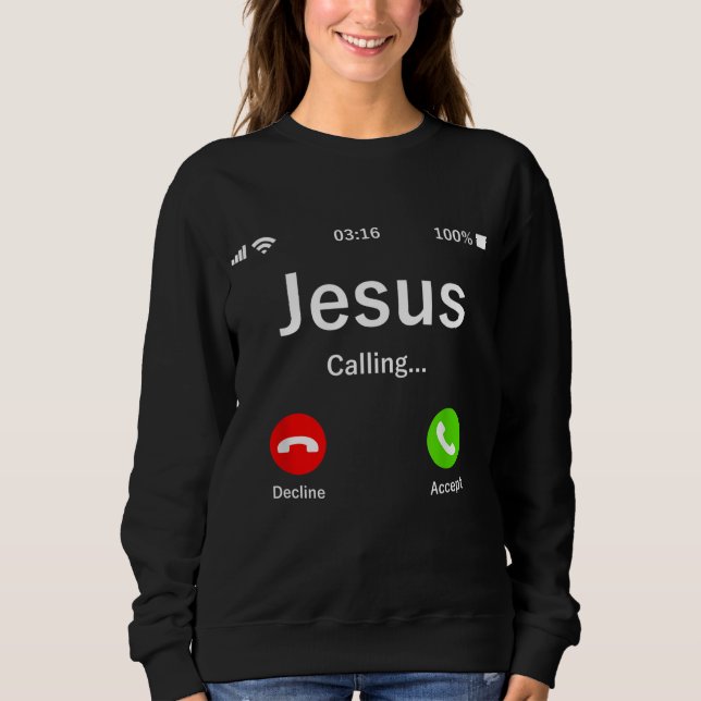 Jesus ruft - Christlich Sweatshirt (Vorderseite)