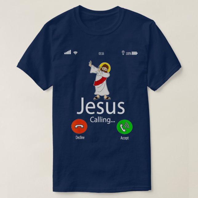 Jesus ruft Weihnachtsgeschenk T-Shirt (Design vorne)