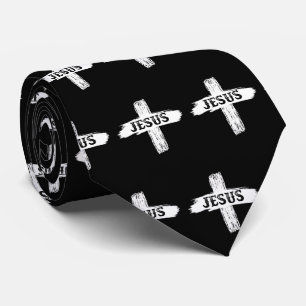 Jesus Rugged Cross Neck Tie Krawatte
