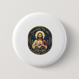 Jesus Ruhestand Vintage-Shirt Christlich Button