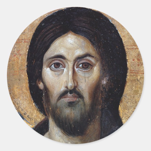 Jesus Runder Aufkleber (Vorderseite)