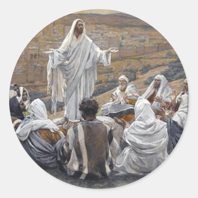 Jesus Runder Aufkleber (Vorderseite)