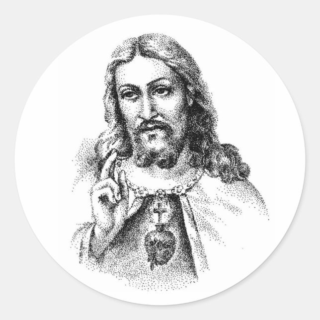 Jesus Runder Aufkleber (Vorderseite)