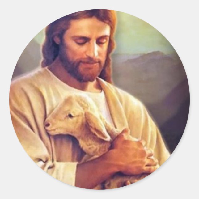 Jesus Runder Aufkleber (Vorderseite)